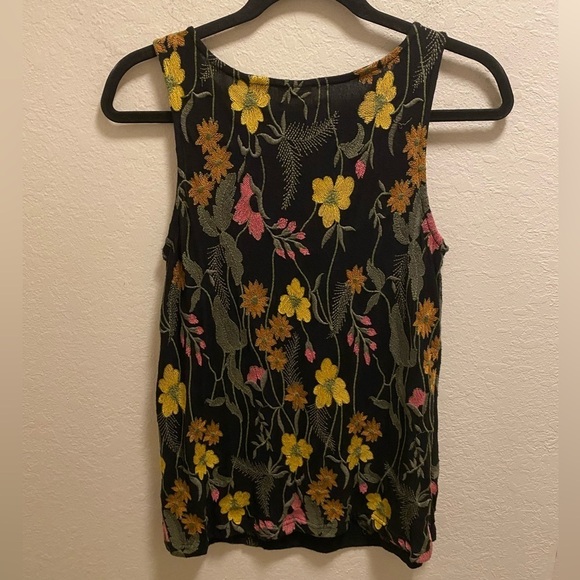 Anthropologie Meadow Rue Cartagena Black Floral Embroidered Size XS - Picture 6 of 9